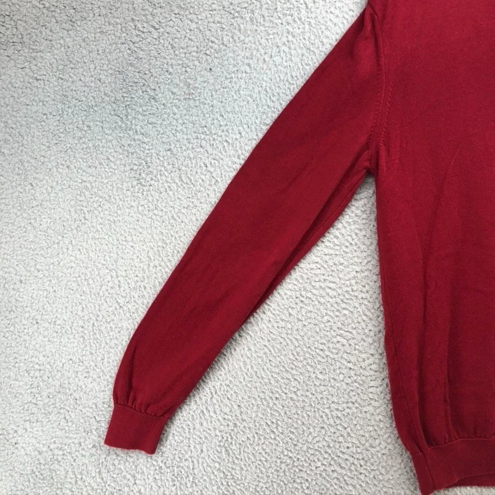 Lacoste Sweater Jumper Mens 5 US Large Deep Red V Neck Preppy‎ Academia Career